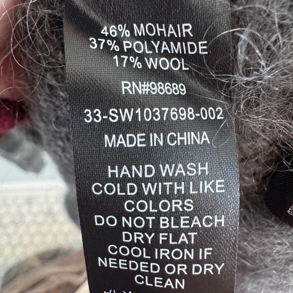 Todd Snyder Mohair Wool Charcoal and Gray Striped Cardigan